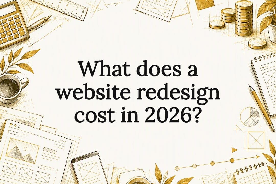 Decorative website redesign cost title card